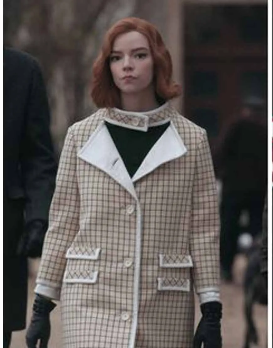 The Queen’s Gambit Anya Taylor-Joy Coat | TV-Series Checkered Coat