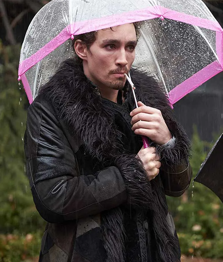 The Umbrella Academy Klaus Shearling Coat - Robert Sheehan Coat