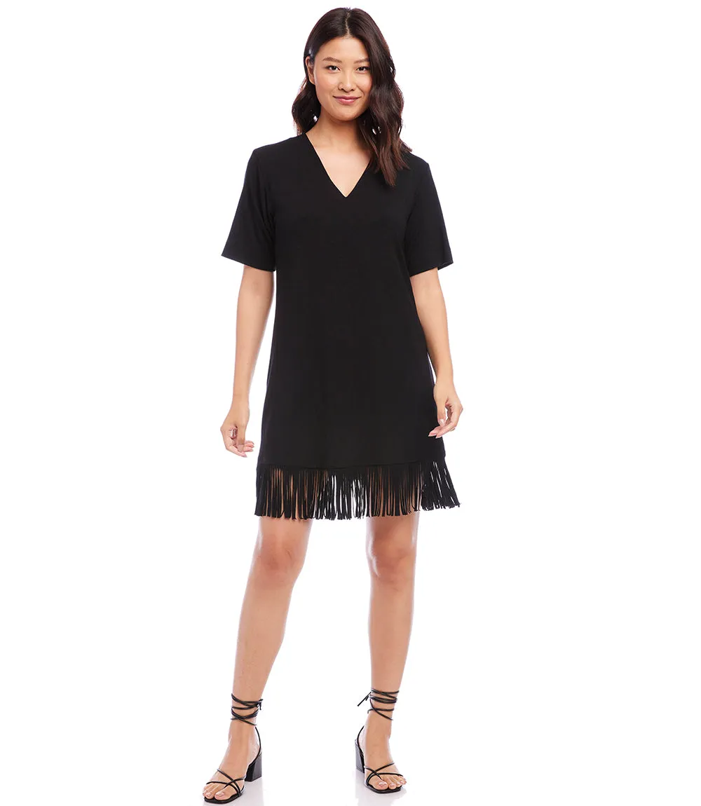 V-Neck Fringe Dress