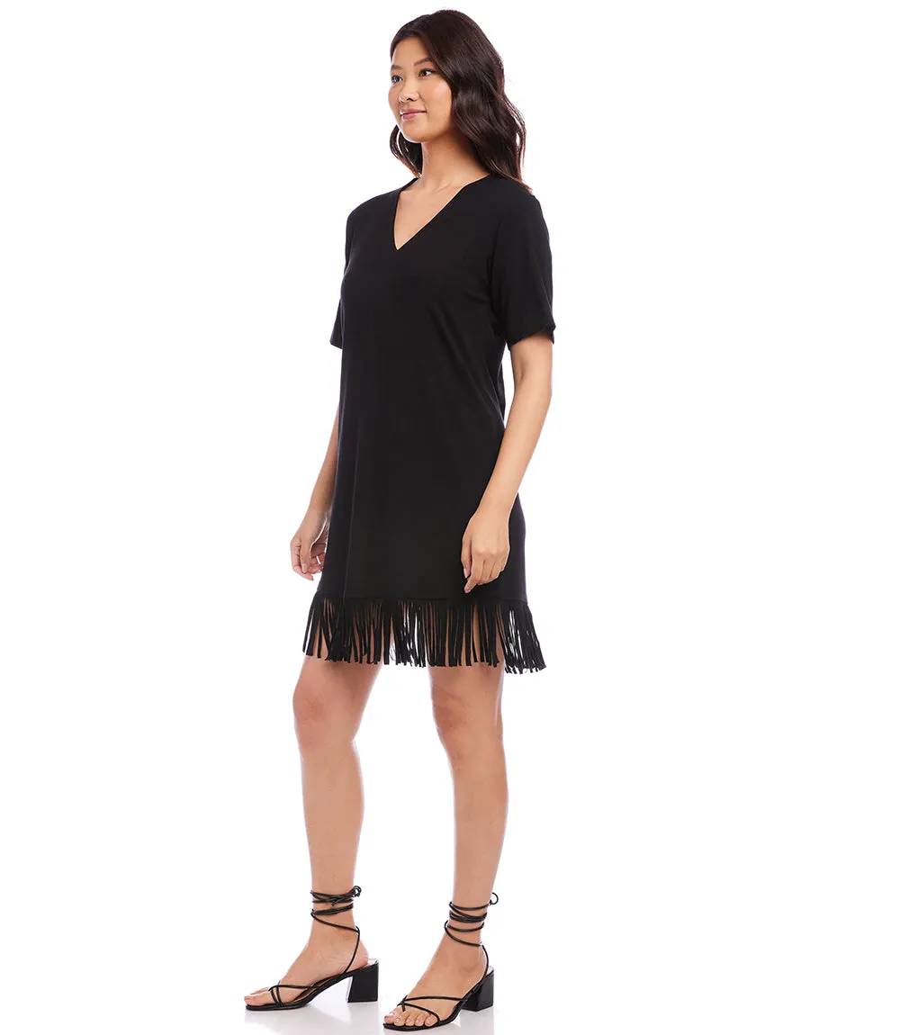 V-Neck Fringe Dress