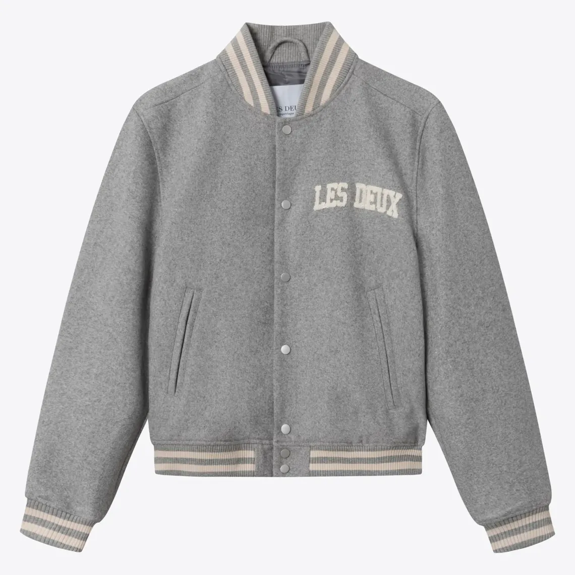 Varsity Wool Jacket (Light Grey Melange)