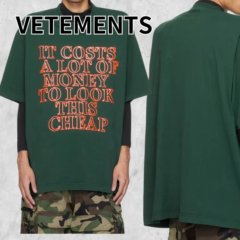 VETEMENTS  |Street Style Cotton Short Sleeves T-Shirts