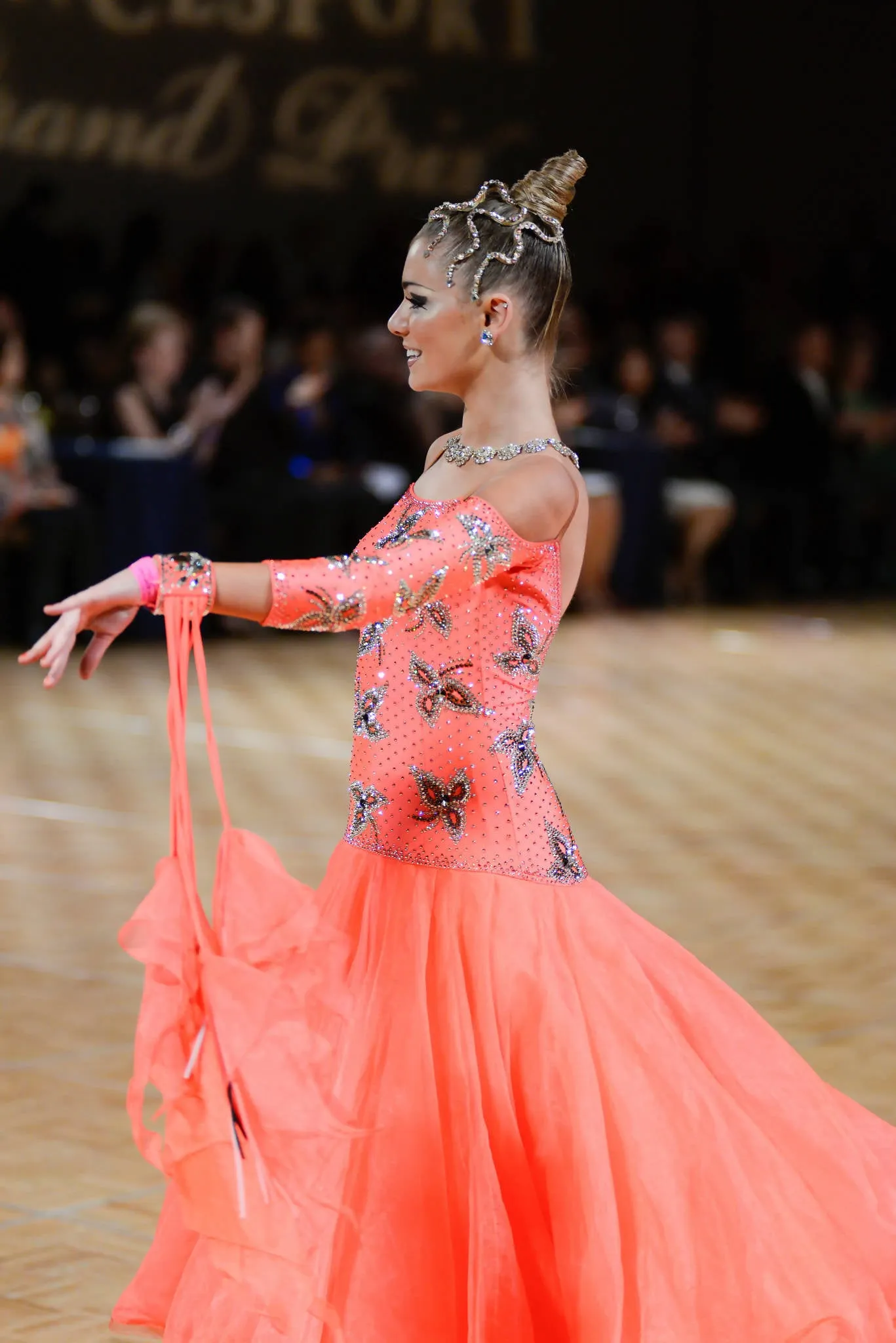 Vibrant Orange Standard Ballroom Dress