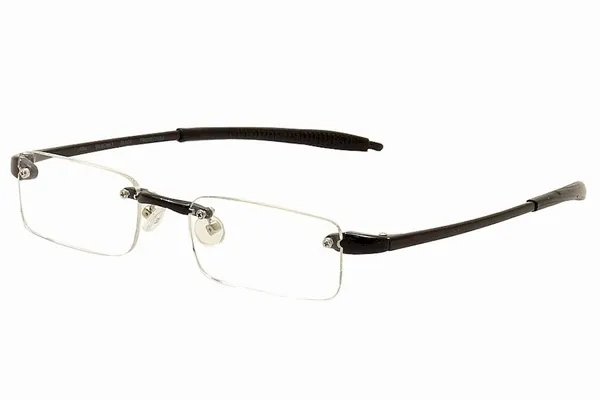 VisuaLites Vis1 Reading Glasses Men's Black Rimless +2.25