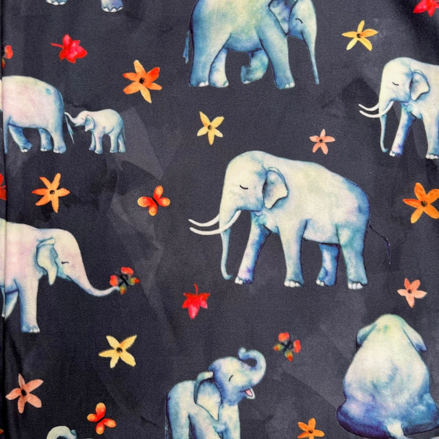 Watercolor Elephant Print Soft Leggings