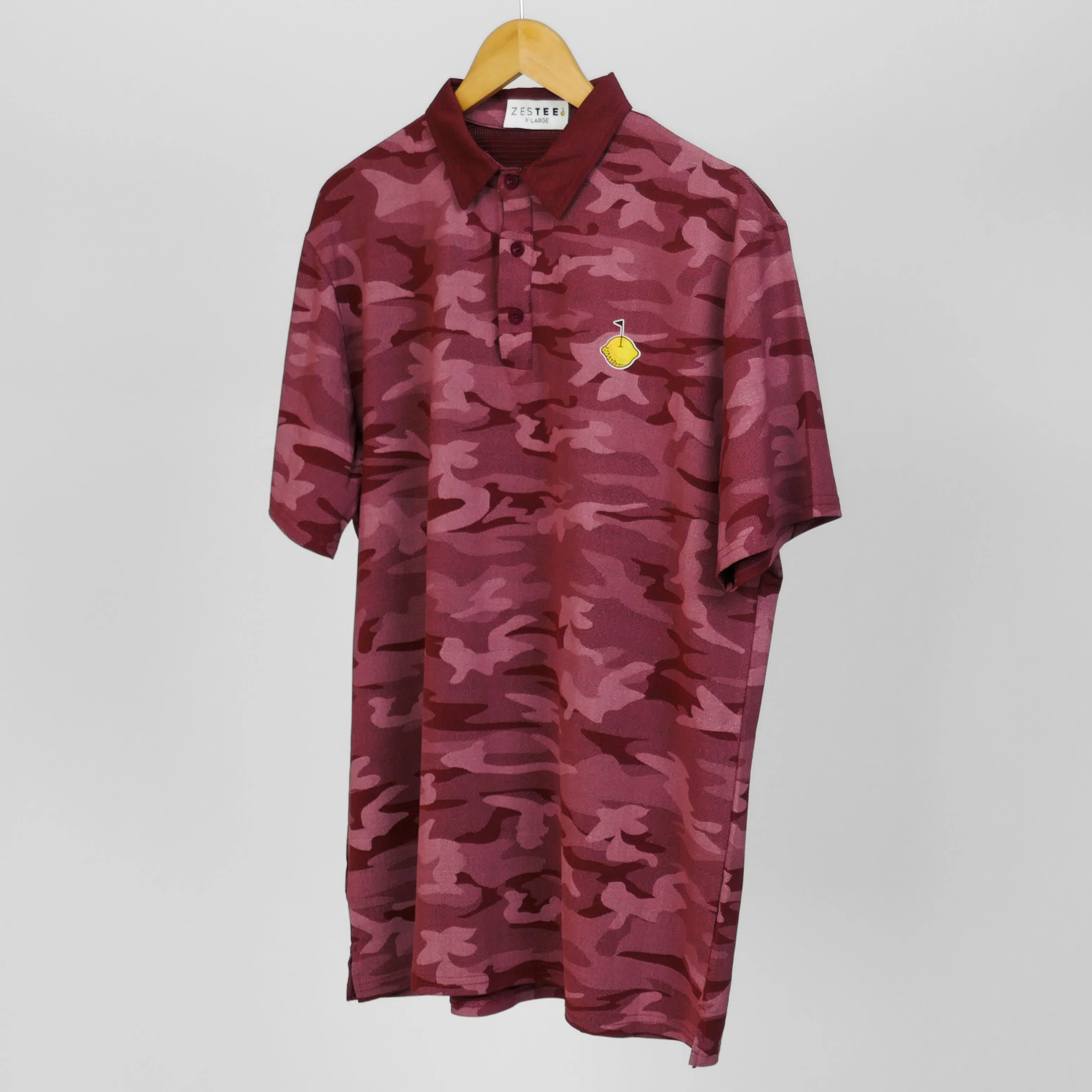 Wine 'Camo' Polo