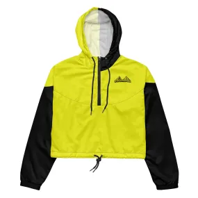 Women’s cropped windbreaker Neon Yellow and Black