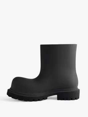 Women's Rain Boots Black Round Toe Ankle Boots