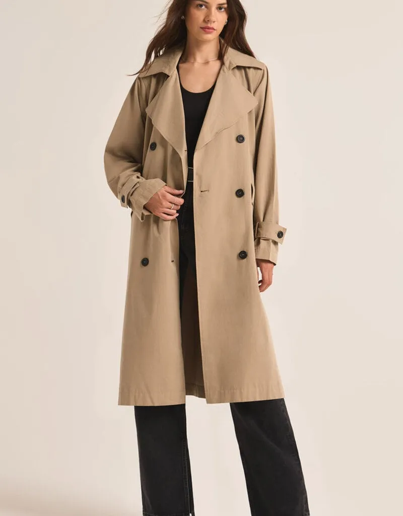 Z Supply Dorian Trench Coat - Driftwood