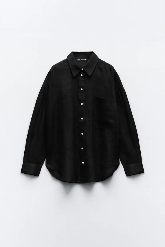 ZARA  |Linen Shirts & Blouses