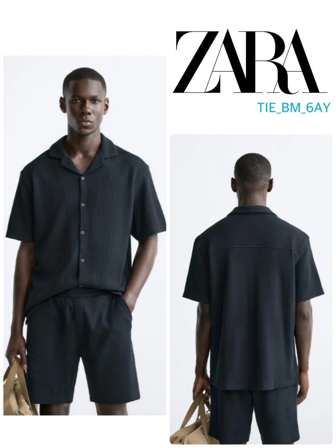 ZARA  |Plain Cotton Short Sleeves Shirts