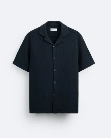 ZARA  |Plain Cotton Short Sleeves Shirts