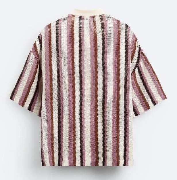 ZARA  |Stripes Short Sleeves Shirts