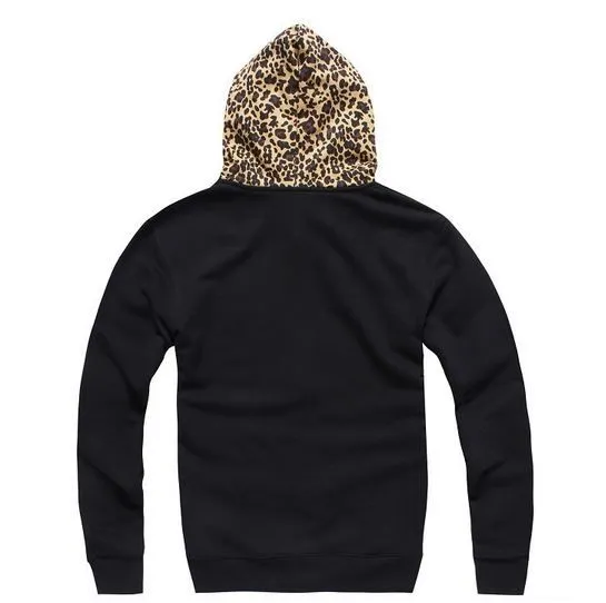 Zip Up Hoodie with Leopard Print Hood and MGLB Animal Swag