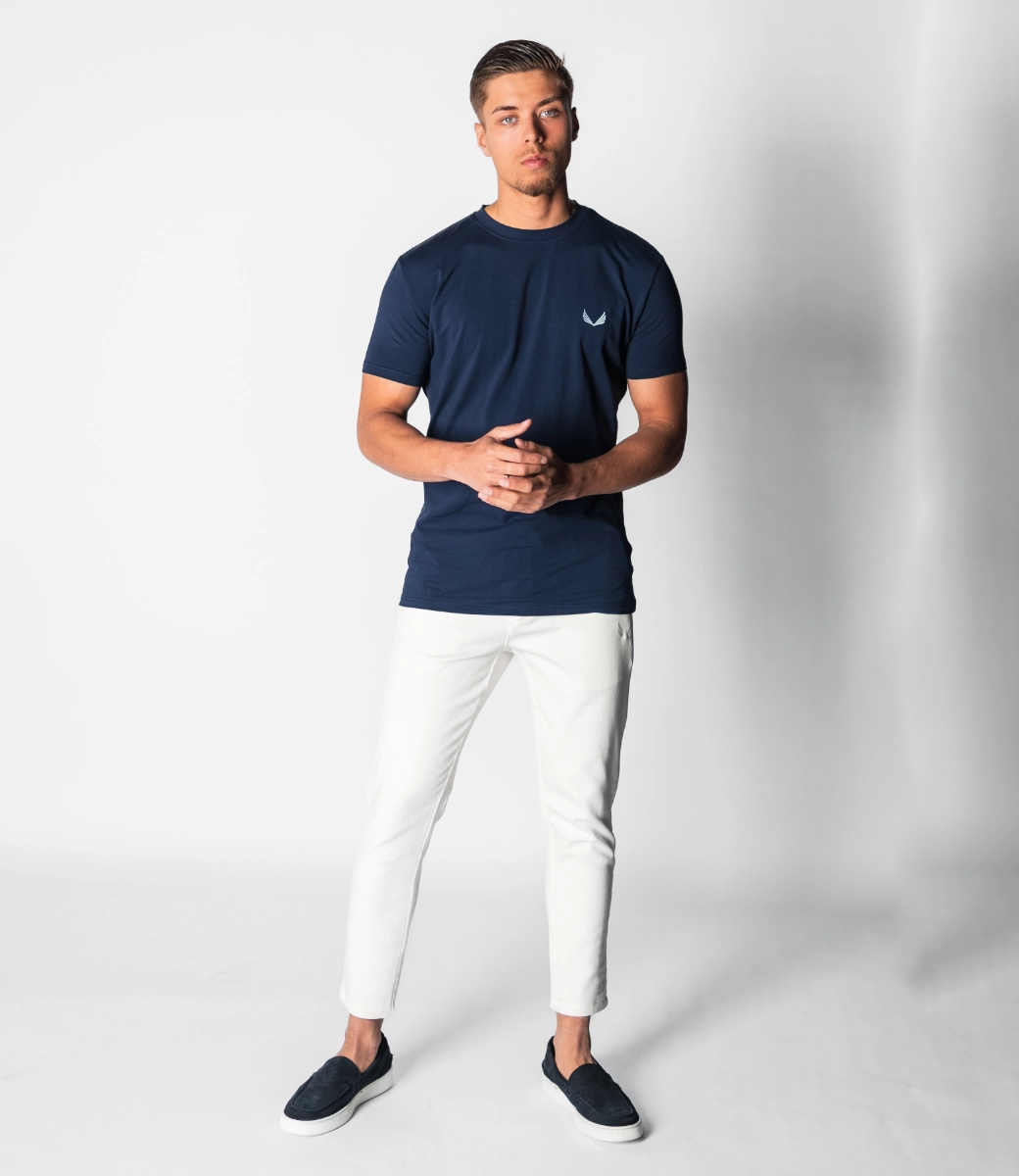 Zumo Slim Fit T-shirts STONE-CONTRAST Navy