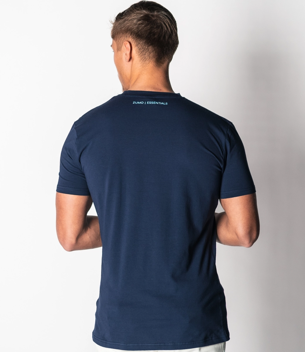 Zumo Slim Fit T-shirts STONE-CONTRAST Navy